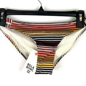 Billabong Women’s Lowrider Full Coverage Multicolored Striped Bikini Bottom Sz M